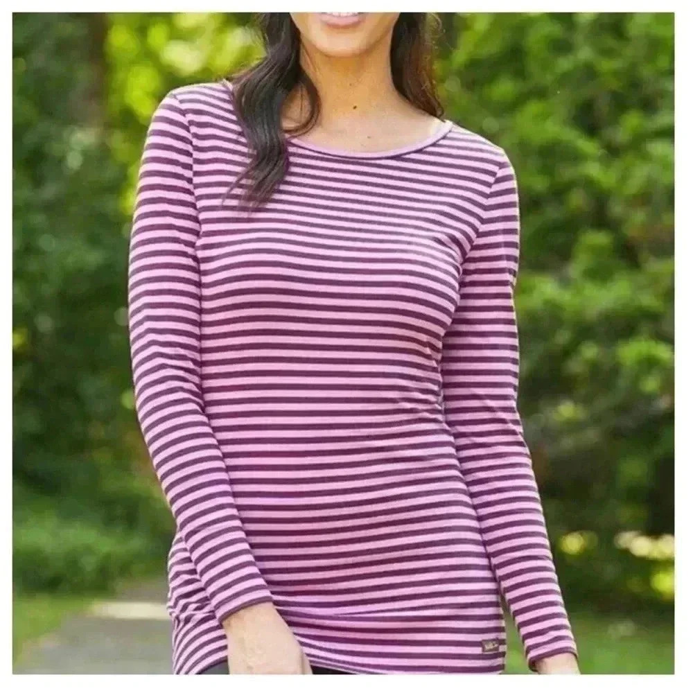 Matilda Jane round of applause stretch striped long sleeve scoop neck shirt